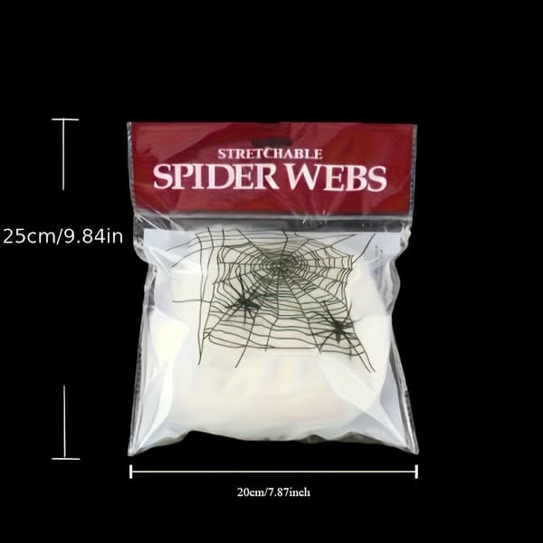 Halloween edderkoppespind dekorationer med edderkopper til hjemsøgt hus og festindretning 8pk web+16spdr