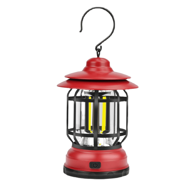LED-retrocampinglyhty riippuva telttalamppu kannettava lamppu punainen-FS- red battery type