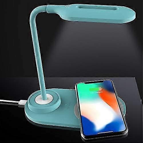 Skrivebordslampe Multifunksjonell Lampe Trådløs Lader Skrivebord Bordlampe LED-plate Trådløs Hurtiglading Soverom-FS-