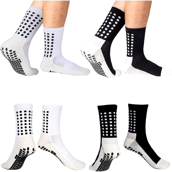 2 par skridsikre sportsfodboldstrømper, unisex atletiske sports grip-strømper skridsikre fodbold-/basketstrømper