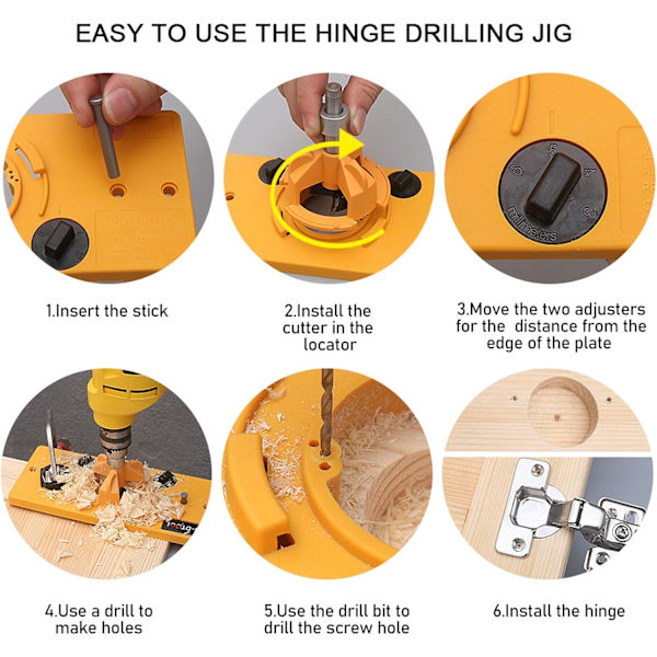 35mm Hinge Drilling Jig Hole Guide Woodworking Tool for Kitchen Cabinet Hinges-FS-