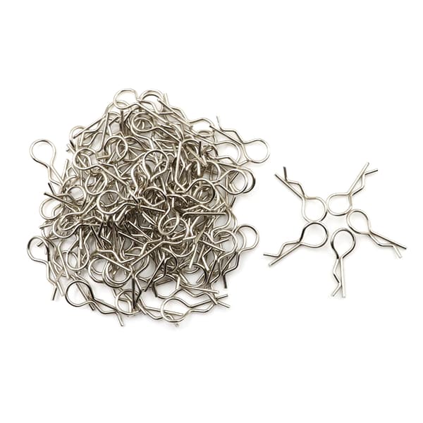100 stk karosseriklemmer i rustfritt stål R-pinner for 1/10 1/16 RC HS-FS-