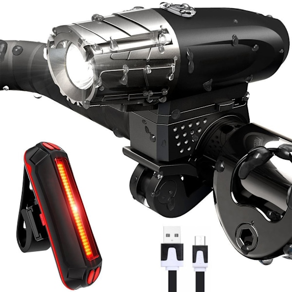 YOUOKLIGHT Vandtæt Cykellygte LED Super Bright Cylinderlygte Black Svart