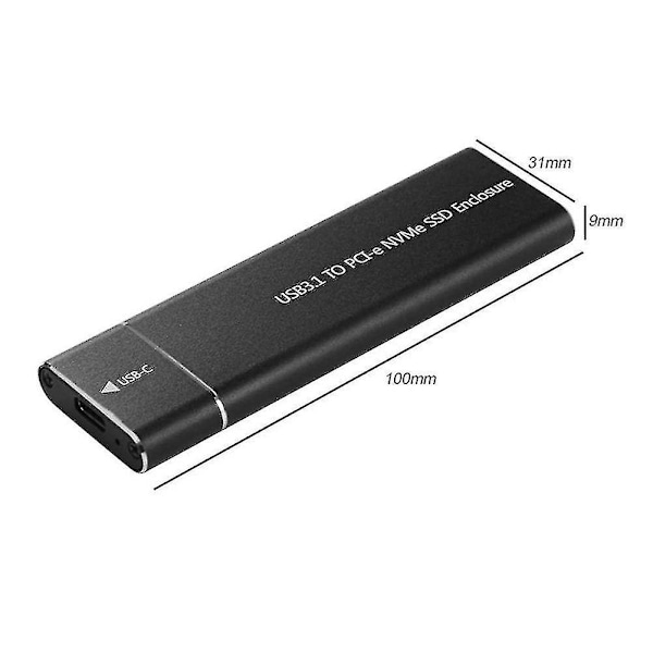 M.2 NVMe SSD-höljesadapter 10 Gbps USB-C 3.1 Gen2 NVMe-hölje Extern NVMe-läsare NVMe