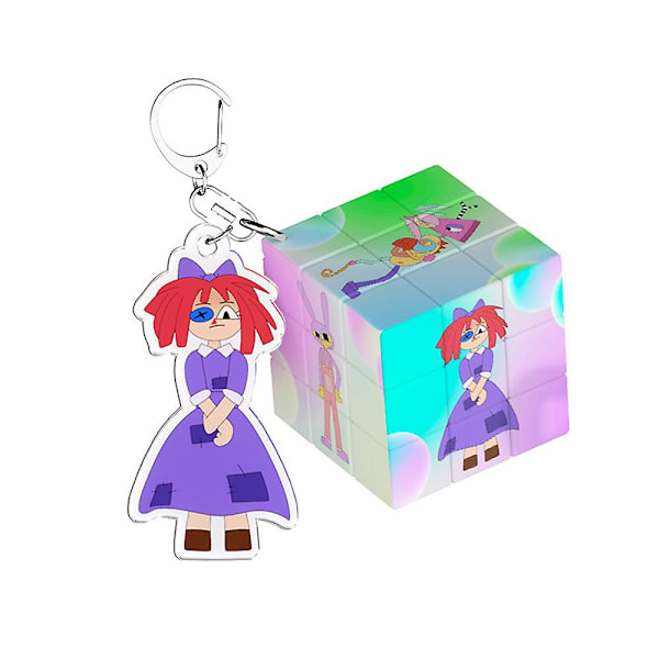 3.5cm The Amazing Digital Circus Third-Order Magic Square Keychain Cartoon Cute Keychains, Pendant Decoration Gift-FS2- Raghata