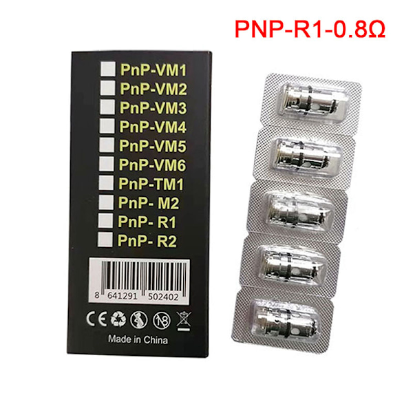 5 st/kartong Voopoo PNP Coil VM1/VM3/VM5/R1/M2Atomization ersätter PNP-R1-0.8Ω 991