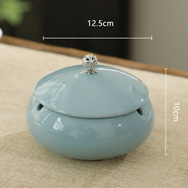 Askfat Keramik Kreativt Hem Vardagsrum Europeisk Stil Lock Askkopp Ashtray with lid (firewood color)