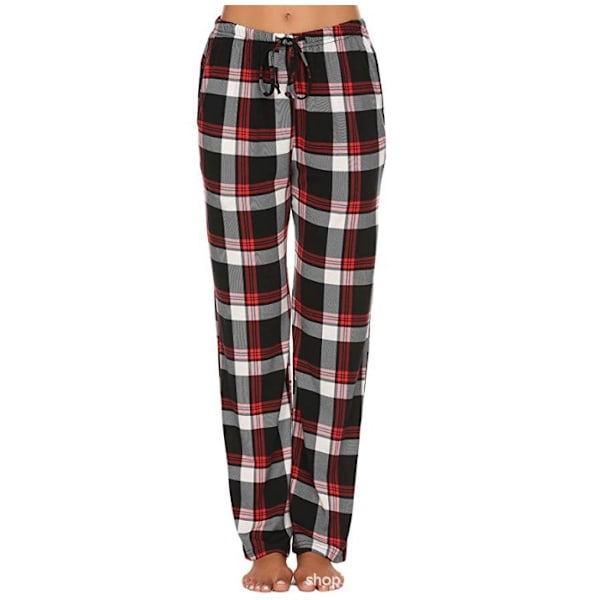 Pehmeät Flanelliruutupyjamahousut Miehille Punainen-FS1- Red S
