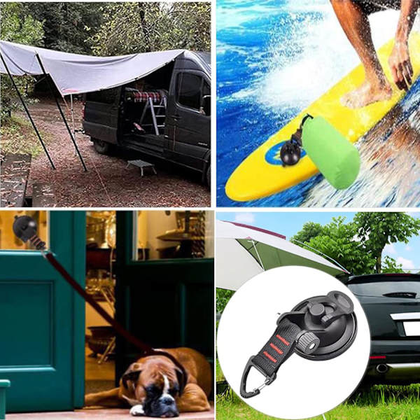 Suction Cup for Camping, 4 Powerful Suction Cup Hooks for Camping Tent-FS-