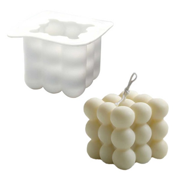 2-pak Stor/Lille DIY Stearinlys Kube - Lysform - Ljusform
