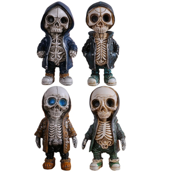PCS Skalle Skalle Staty Harts Skulptur Skull Decor Collection Leksaker Presenter Skräck Halloween Heminredning Rekvisita
