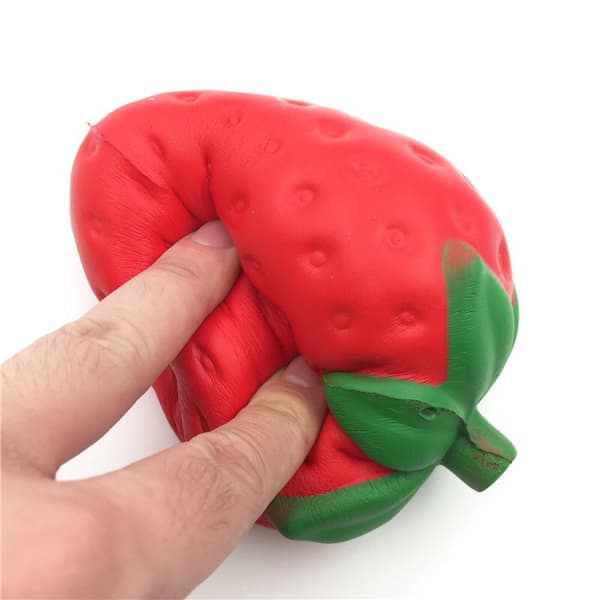 Slow Rebound Strawberry Simulation Fruit Model Ornament, Stress Relief Toy