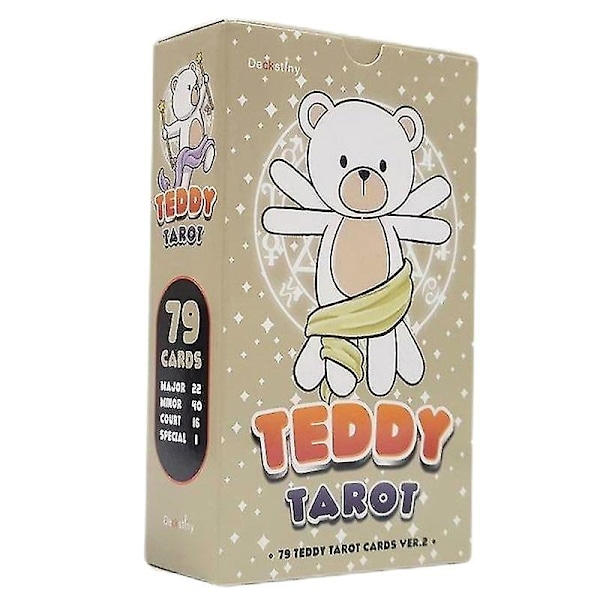 12*7cm Teddy Tarot Profeti Skæbne Spådoms Deck Familie Fest Brætspil Kort