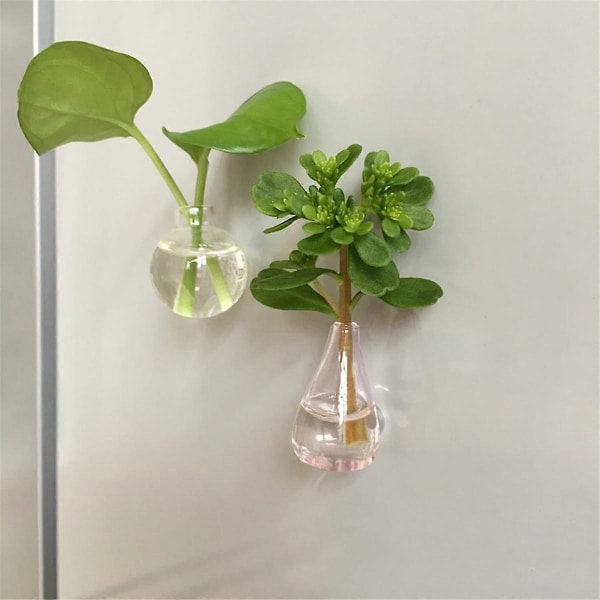 8 st Mini Vas Magneter för Kylskåp, Mini Keramiska Vas Kylskåpsmagneter, 3D Blomvas Söt Plan-FS- Random