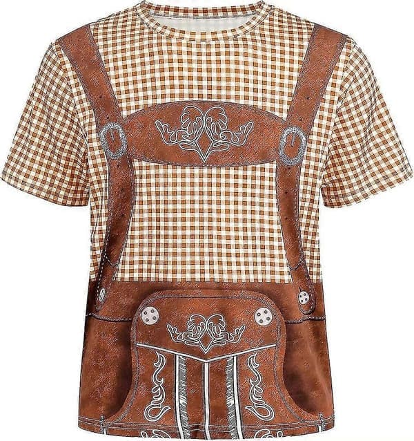 Oktoberfest kortärmad bayersk T-shirt kostym för män ORANGE XL