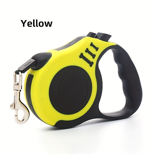 Automatisk infällbar hundkoppel, husdjur, hund, nylonkoppel med halkfritt handtag, utomhus hundpromenadkoppel, Gul-FS5- Yellow L