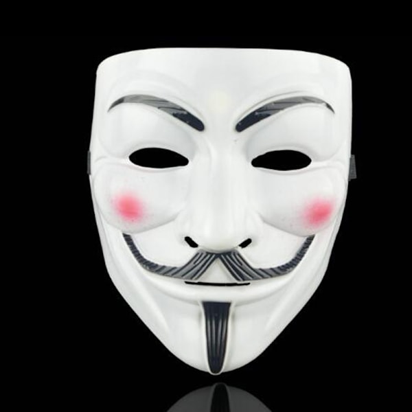 V for Vendetta Halloween-masker til festudklædning White+Eyeliner