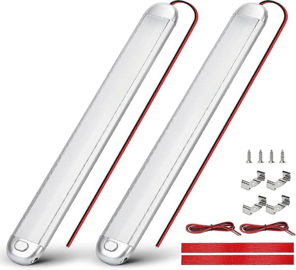 12V LED-lys Campingvogn 12V LED Strip Light Bobil Van Lys Interiør LED 12V med Bryter På/Av 2 stk