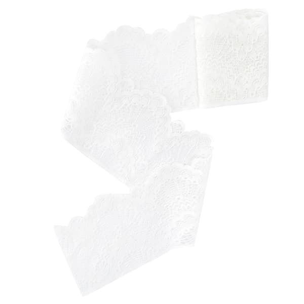 Lace Trim Unilateral Wave Pattern White Nylon Gift Decoration Sewing Accessories 10 Yards Long-FS- 0.1