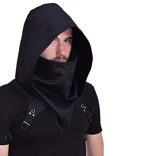 1 st Cyberpunk Rogue Cowl Hood Scarf för män - Vinterhalsvärmare