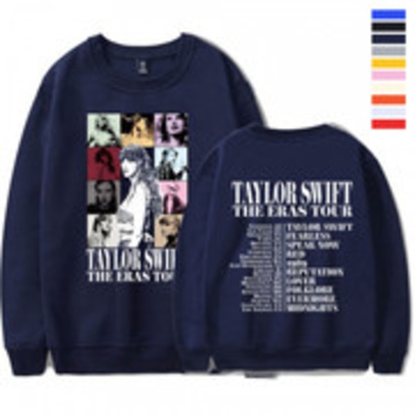 Unisex tröja för vuxna kvinnor män 1989 Taylor Swifts tröja med rund hals Navy Blue Navy Blue L