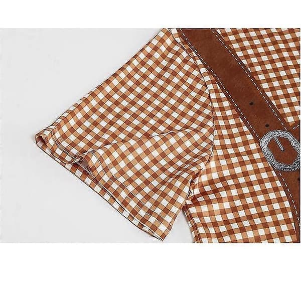 Oktoberfest kortärmad bayersk T-shirt kostym för män BLÅ 2XL