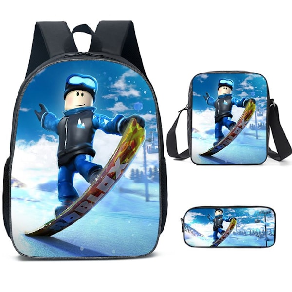 3D Roblox Skolesekk Matboks Penal Ryggsekk 3stk/sett