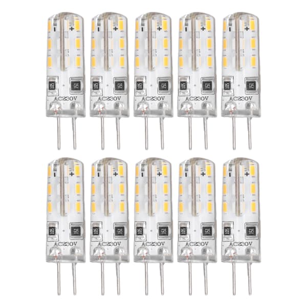 10 pcs G4 LED Bulbs Bi Pin Base Silicone Warm White 3000K 1.5W AC220V 110LM Landscape Lights Replacement-FS-