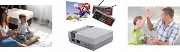 Retro videospillkonsoll med 620 klassiske spill og doble kontrollere-FS-