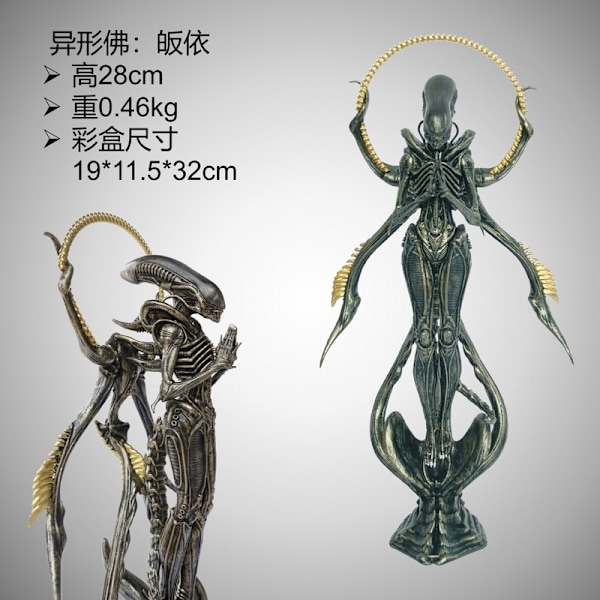 NECA Alien Xenomorph Buddhistisk Figur Actionfigur Samling Figurmodell Leksak Pojke Vänner Halloween Jul Födelsedagspresent Alien Xenomorph