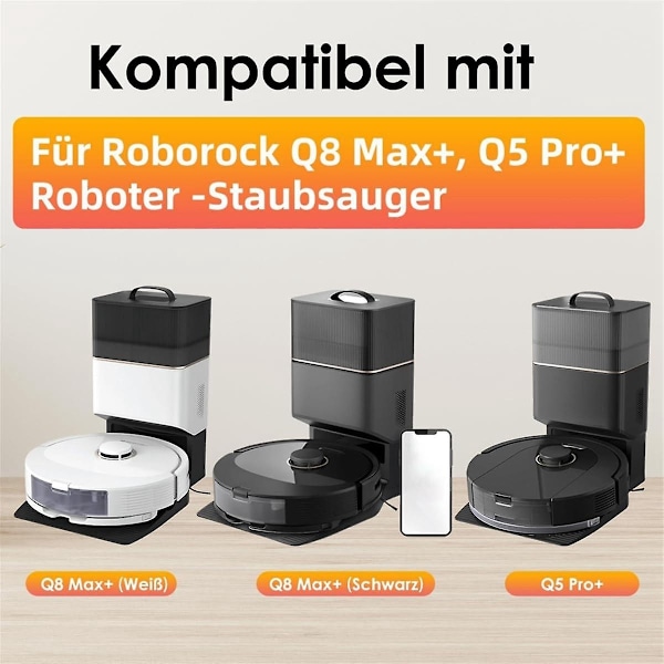 Yhteensopiva Roborock-lakaisurobotin Q8 Max, Q8 Max+, Q5 Pro kanssa, varaosatarvikkeet pääsivuharja Hepa-suodatin moppi pölynimuripussi - Perfek-X42- Photo Color