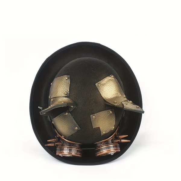 Steampunk flosshatt med avtakbare briller og katteører, polyester, unisex kostymetilbehør Black