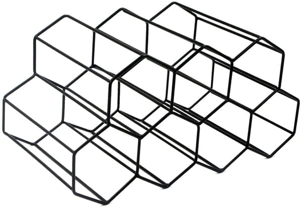 Buruis 9 Flasker Metall Vinstativ, Benkeplate Frittstående Vinstativ
