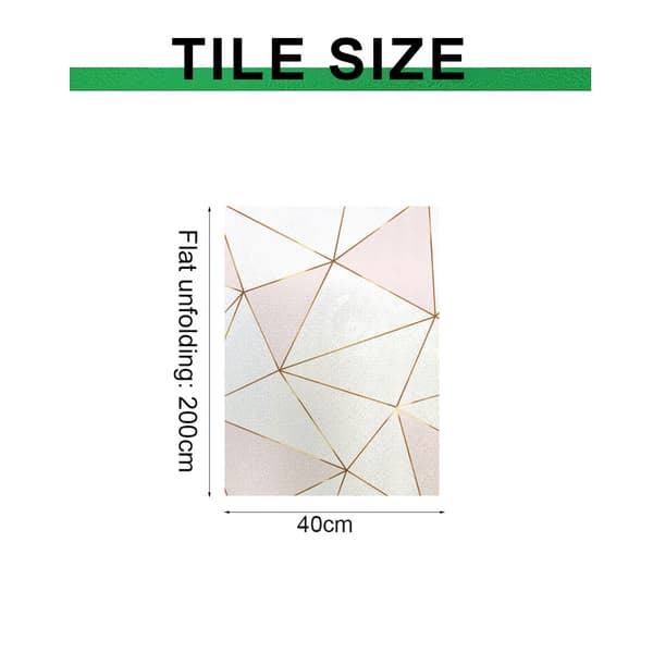 Privacy Window Film, Elegant Aesthetic Geometric Patterns Static Cling Design UV Blocker For Home Office Smooth Surfaces (Non-Adhesive)-FS-