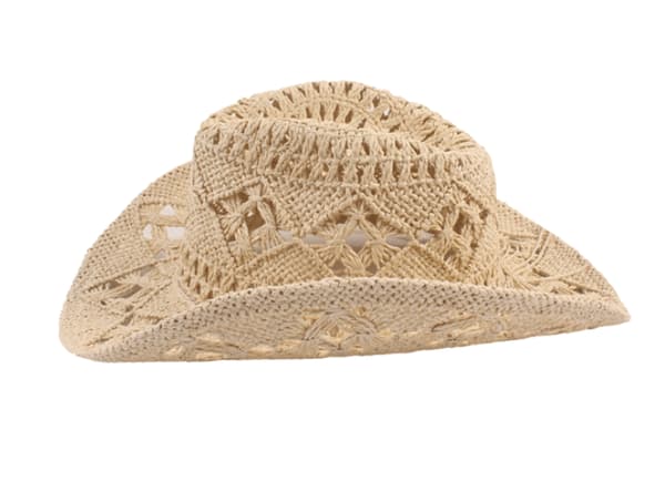 Stråcowboyhatt, hul solhatt med bred brem, marineblå Navy
