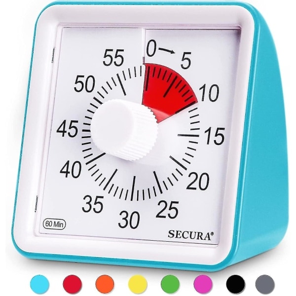 60-minutters visuell timer, klasseromsklokke, lydløs timer for barn og voksne -give