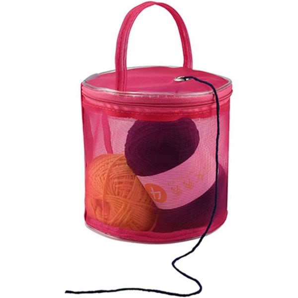 Ullholder for strikkeoppbevaring, totebag for heklegarn