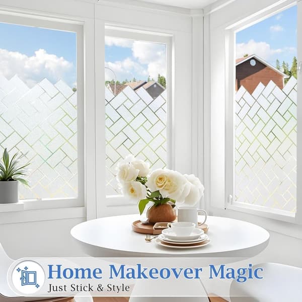 Frosted Static Window Film 2M/5M/10M Privacy UV Protection Heat Control 60x200cm
