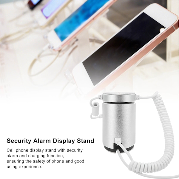 Tyverisikret mobiltelefon display stand sikkerhedsalarm displayholder med opladningsfunktion til udstillingshaller butikker til IOS interface 1856