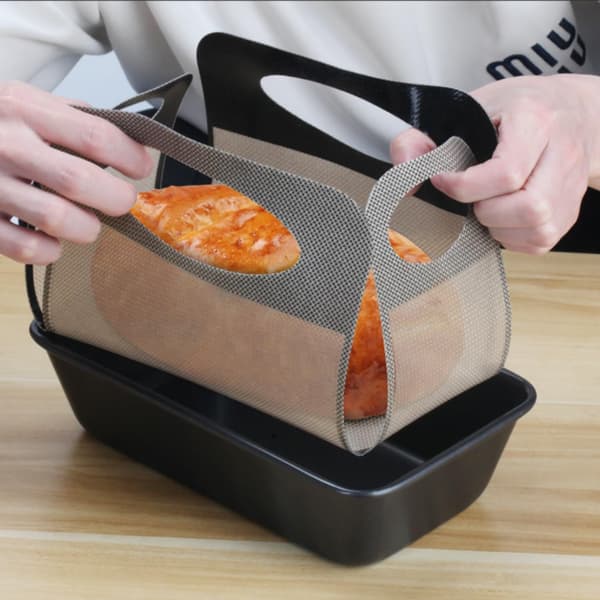 Perforerad bakmatta i silikon 39x49cm, värmebeständig non-stick brödrostplatta, ugnsfoder för bröd bakverk 0,7 mm tjock
