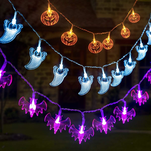 Koristeelliset Halloween-valosarjat Halloweeniin, 3,7 m Paristo