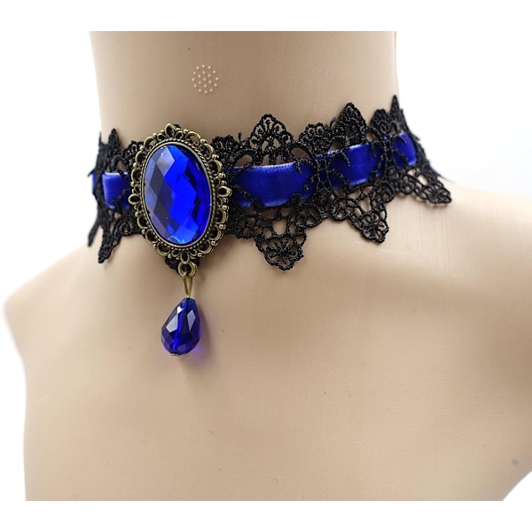 Retro Håndlaget Knipling Royal Court Vampyr Choker Gotisk