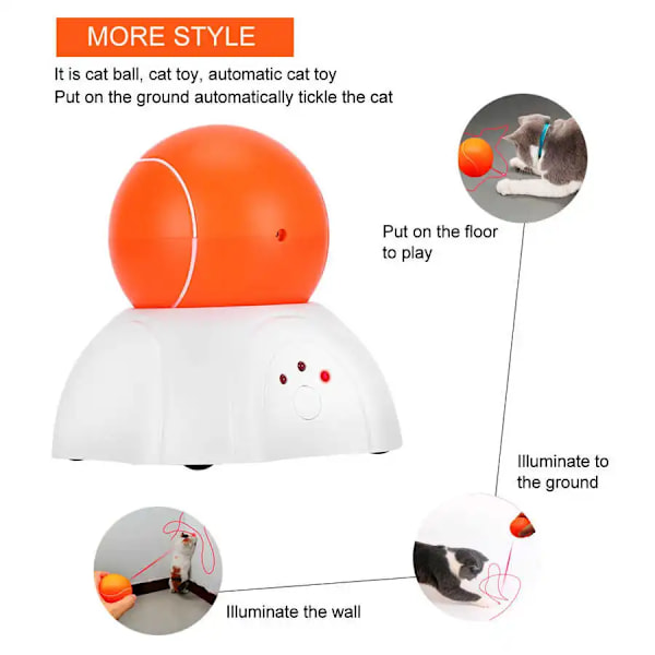 360-asteinen pyörivä pallolaser-kissalelu orange