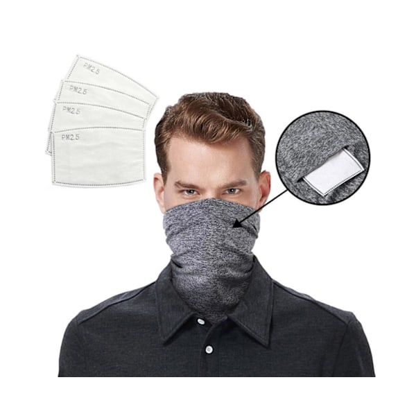 Monitoimibandana Suodatintaskulla Black-FS2- Black one size