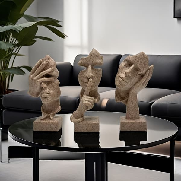 Abstrakti hahmonaamioveistossarja kodin ja toimiston sisustukseen 3pcs D2488 Set