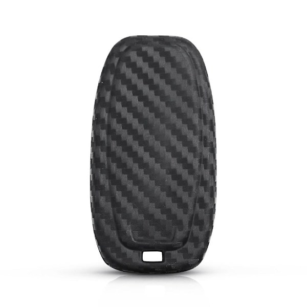 Bilnøgleetui i kulfiber silikone med 3 knapper til Audi Sort Black one size