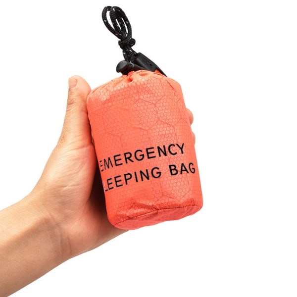 Nödsituationssovsäck för utomhusbruk, återanvändbar Orange sleeping bag & carrying case
