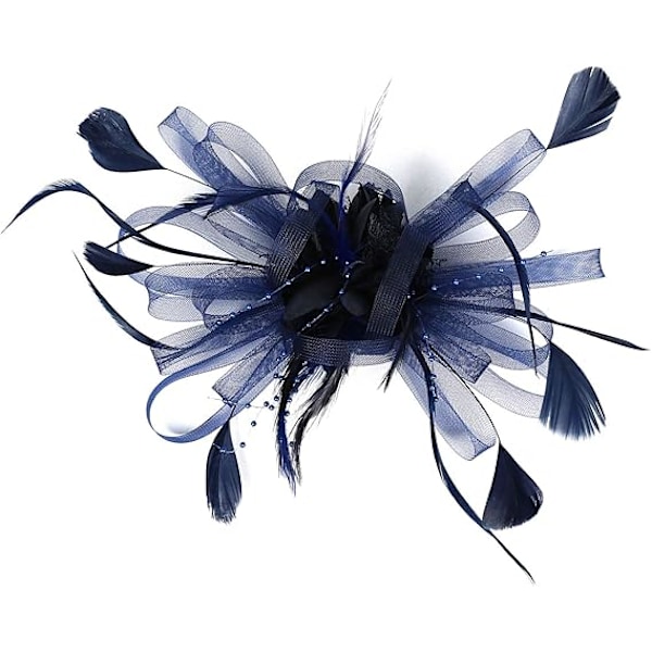 Elegant fascinator för damer, hatt med fjädrar, hårspänne, accessoar-FS2-