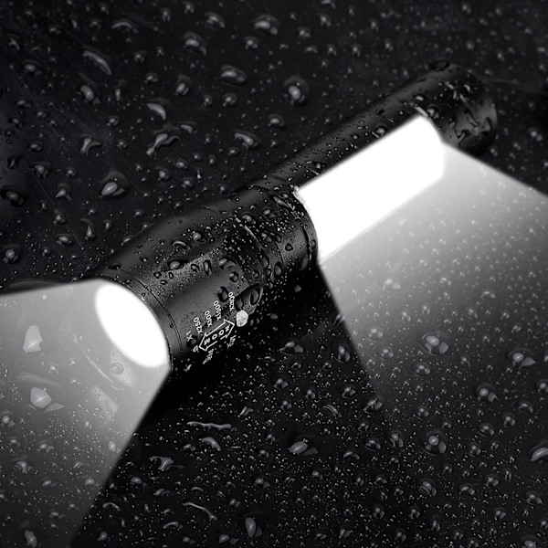 2 st Zoombar USB Uppladdningsbar Taktisk Ficklampa, Super Stark