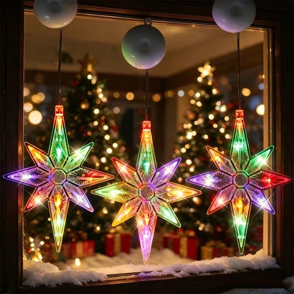 Julevinduesgardin lyskæder til hjemmet, soveværelset, ferie- og bryllupsdekoration Multicolor